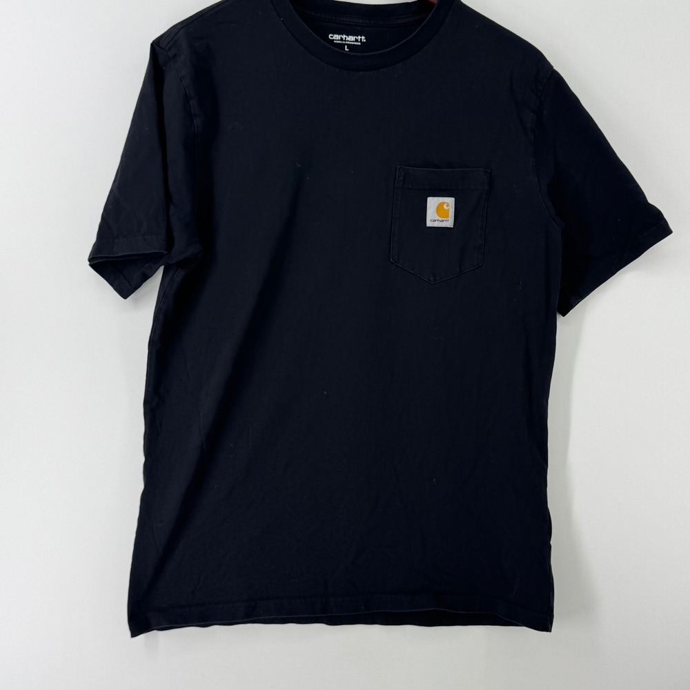 Carhartt WIP Mens Pocket T-Shirt Black Short Sleeve Logo Patch Size L